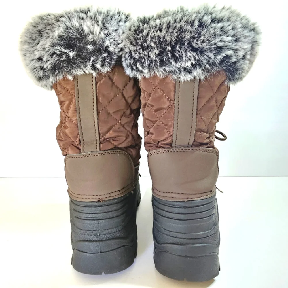 Women's Faux Fur Winter Outdoor Snow Hiking Gorpcore Boots Size 7.5-8